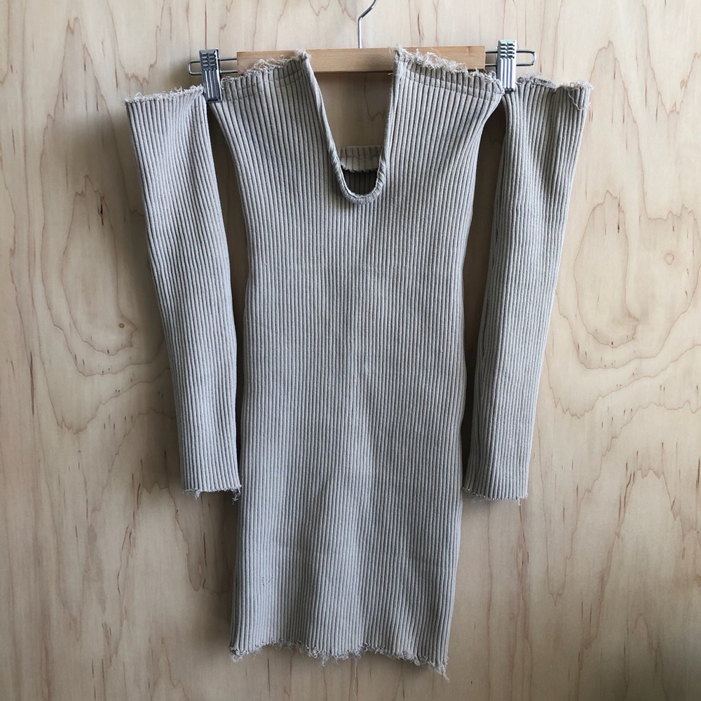 Ribbed Cotton off the shoulder minidress